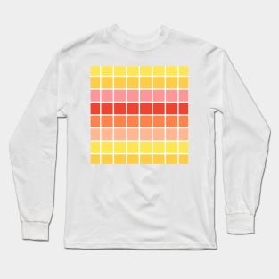 Checkered pattern in warm retro yellow colors Long Sleeve T-Shirt